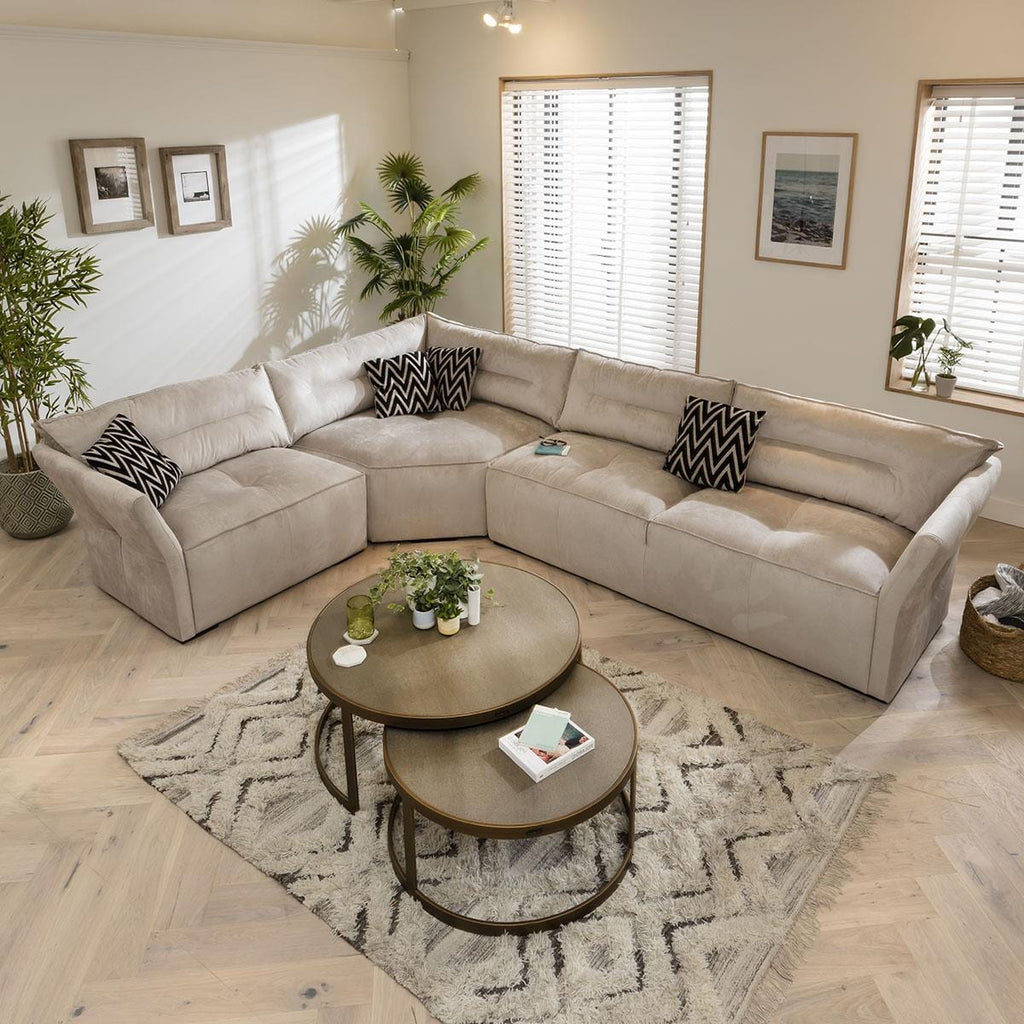 Quatropi 6 Seater Modular Corner Sofa - Left Hand L-Shape, Salsa 337x242cm