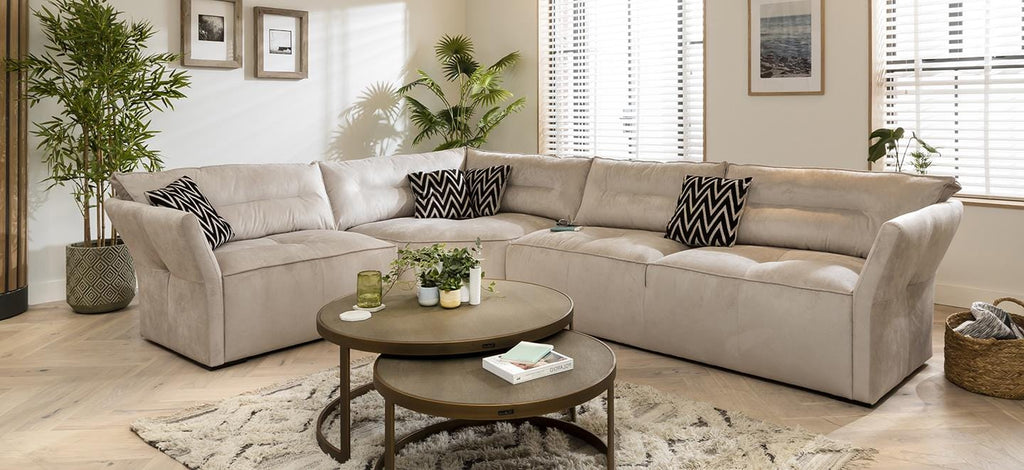 Quatropi 6 Seater Modular Corner Sofa - Left Hand L-Shape, Salsa 337x242cm