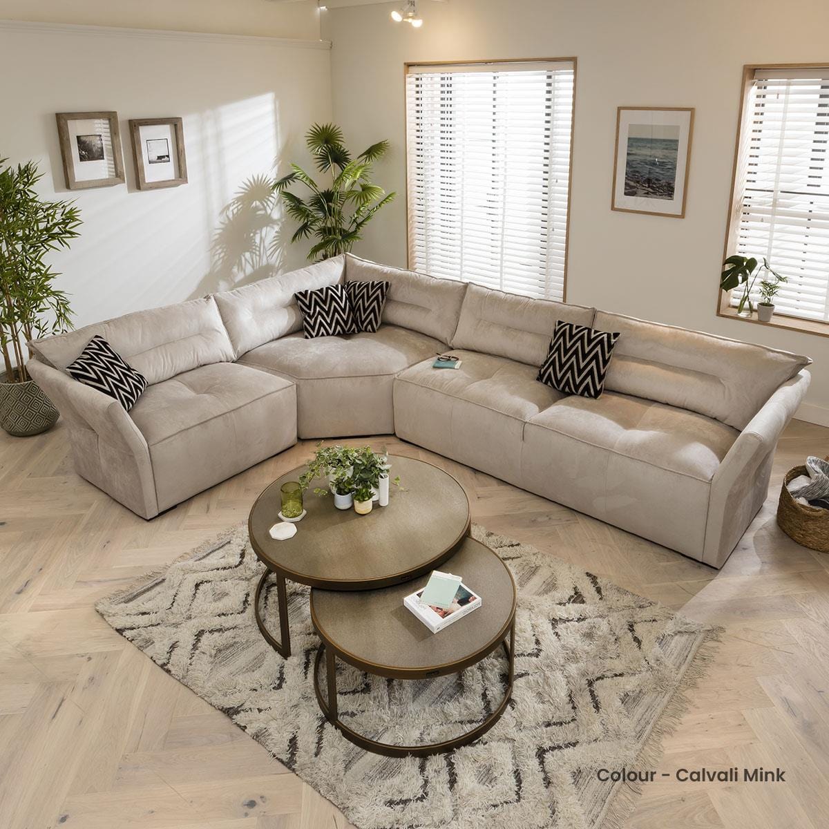 Quatropi 6 Seater Modular Corner Sofa - Left Hand L-Shape, Salsa 337x242cm