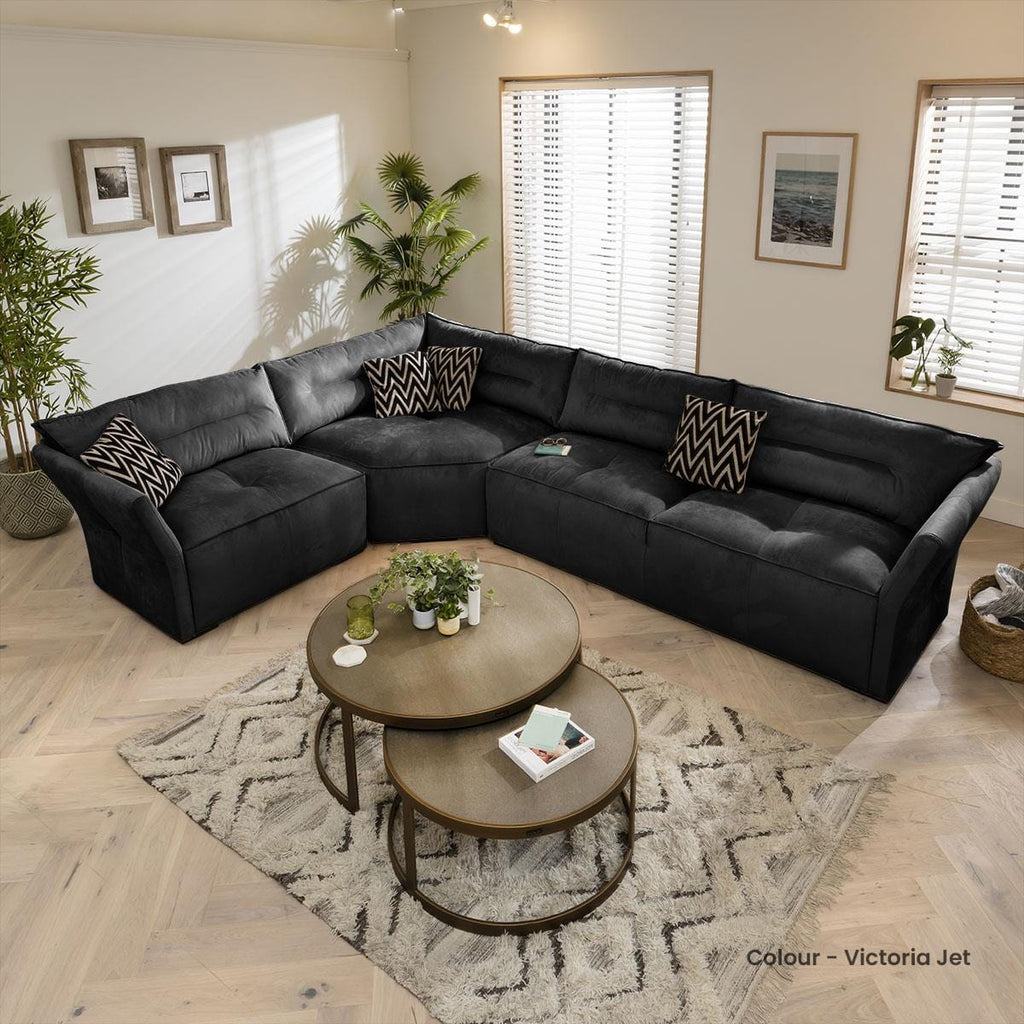 Quatropi 6 Seater Modular Corner Sofa - Left Hand L-Shape, Salsa 337x242cm