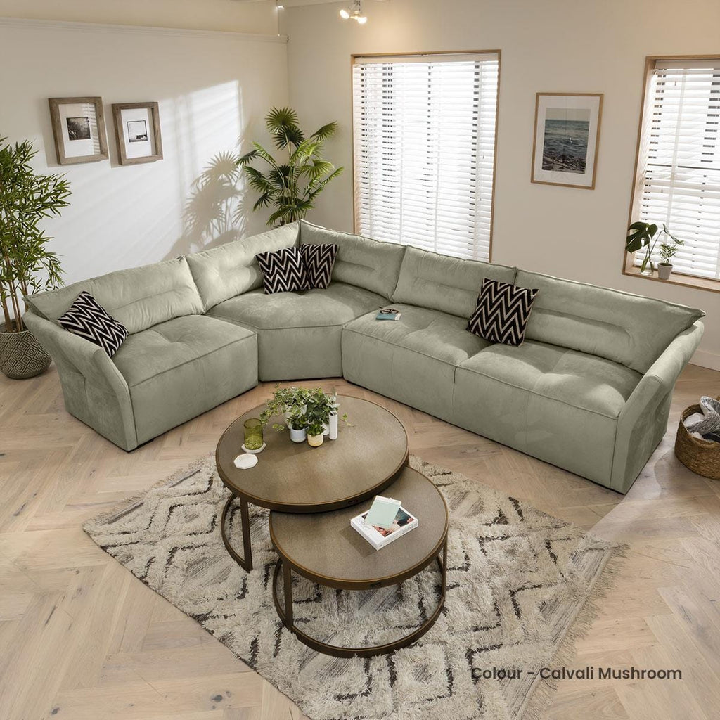 Quatropi 6 Seater Modular Corner Sofa - Left Hand L-Shape, Salsa 337x242cm