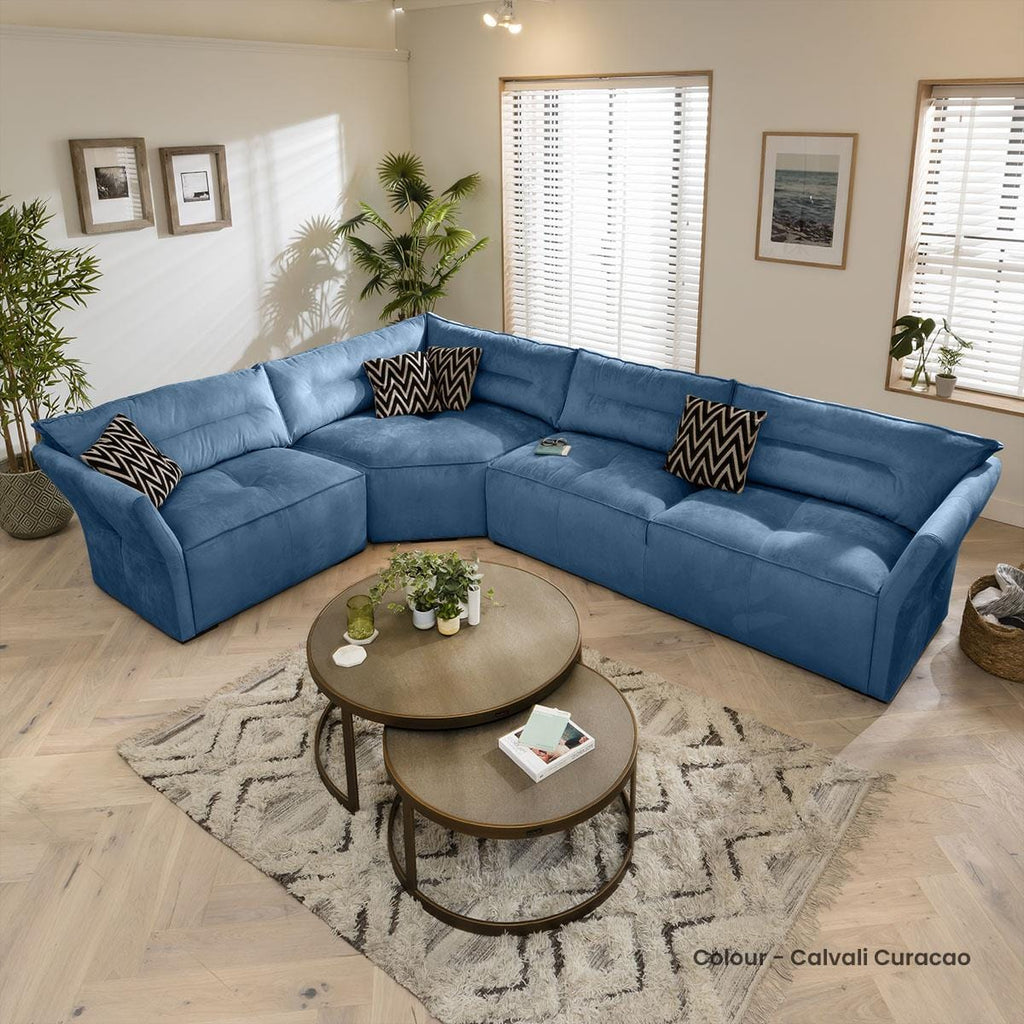 Quatropi 6 Seater Modular Corner Sofa - Left Hand L-Shape, Salsa 337x242cm