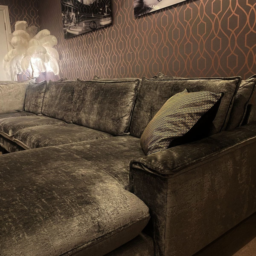 ExDisplay Ellie Extra Large U Shape Modular Cinema Sofa Grey 3.8x1.8x2.6m