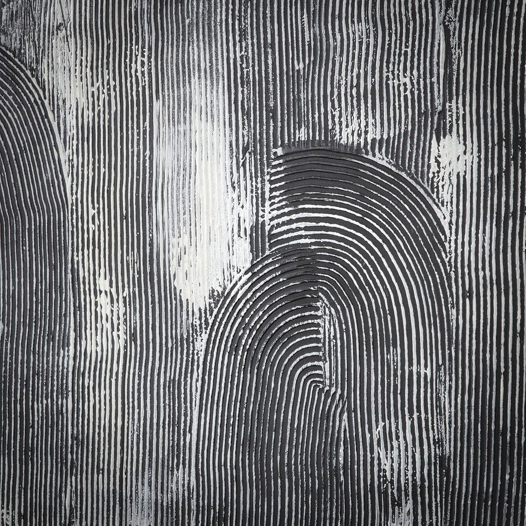 Absract Framed Wall Artwork Black & Grey 120x90cm