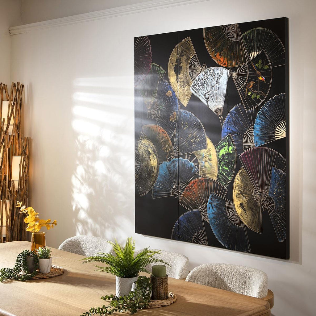 Abstract 3-Piece Panel Wall Artwork Green 135x150cm