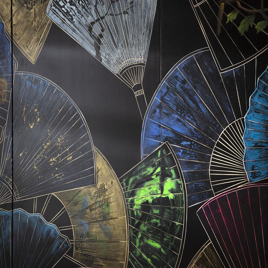 Abstract 3-Piece Panel Wall Artwork Green 135x150cm