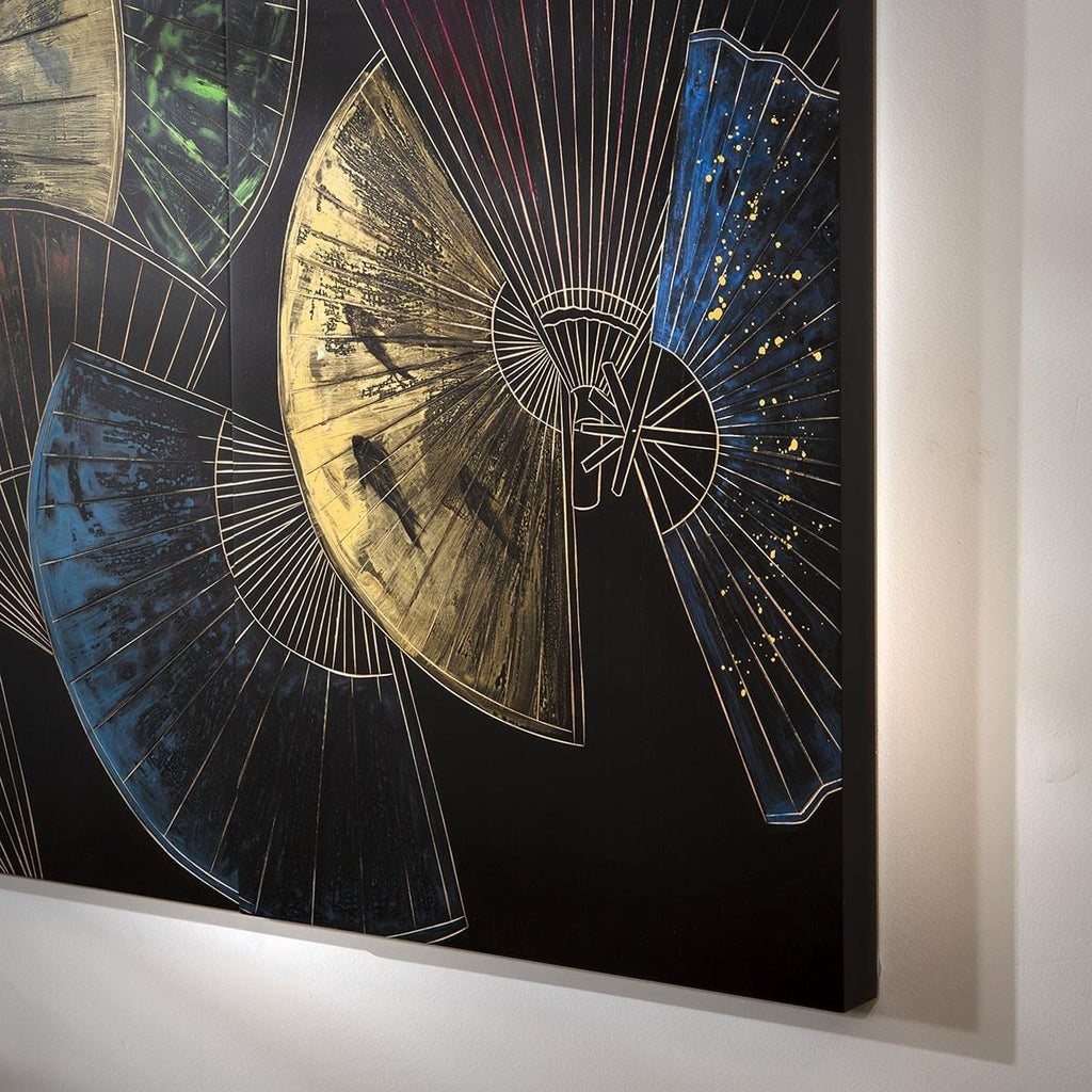 Abstract 3-Piece Panel Wall Artwork Green 135x150cm