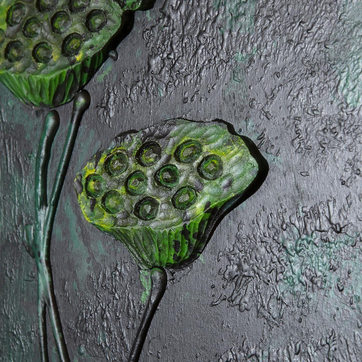 Abstract Framed Wall Artwork Black & Green 60x90cm