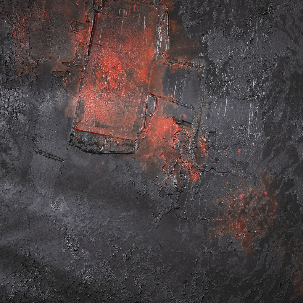 Abstract Framed Wall Artwork Black & Red 140x100cm