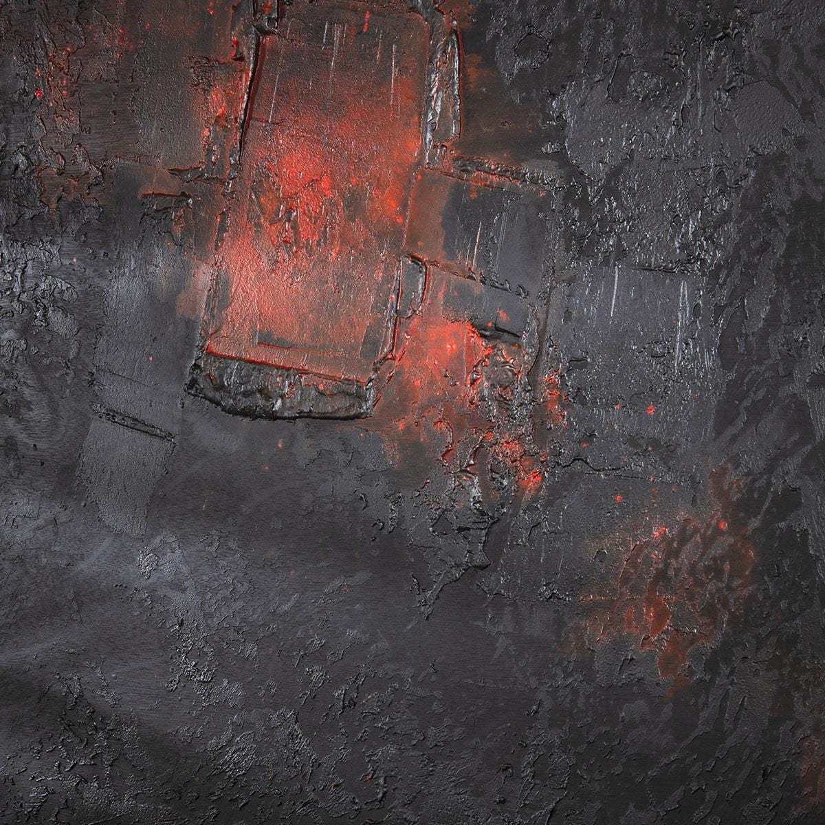 Abstract Framed Wall Artwork Black & Red 140x100cm