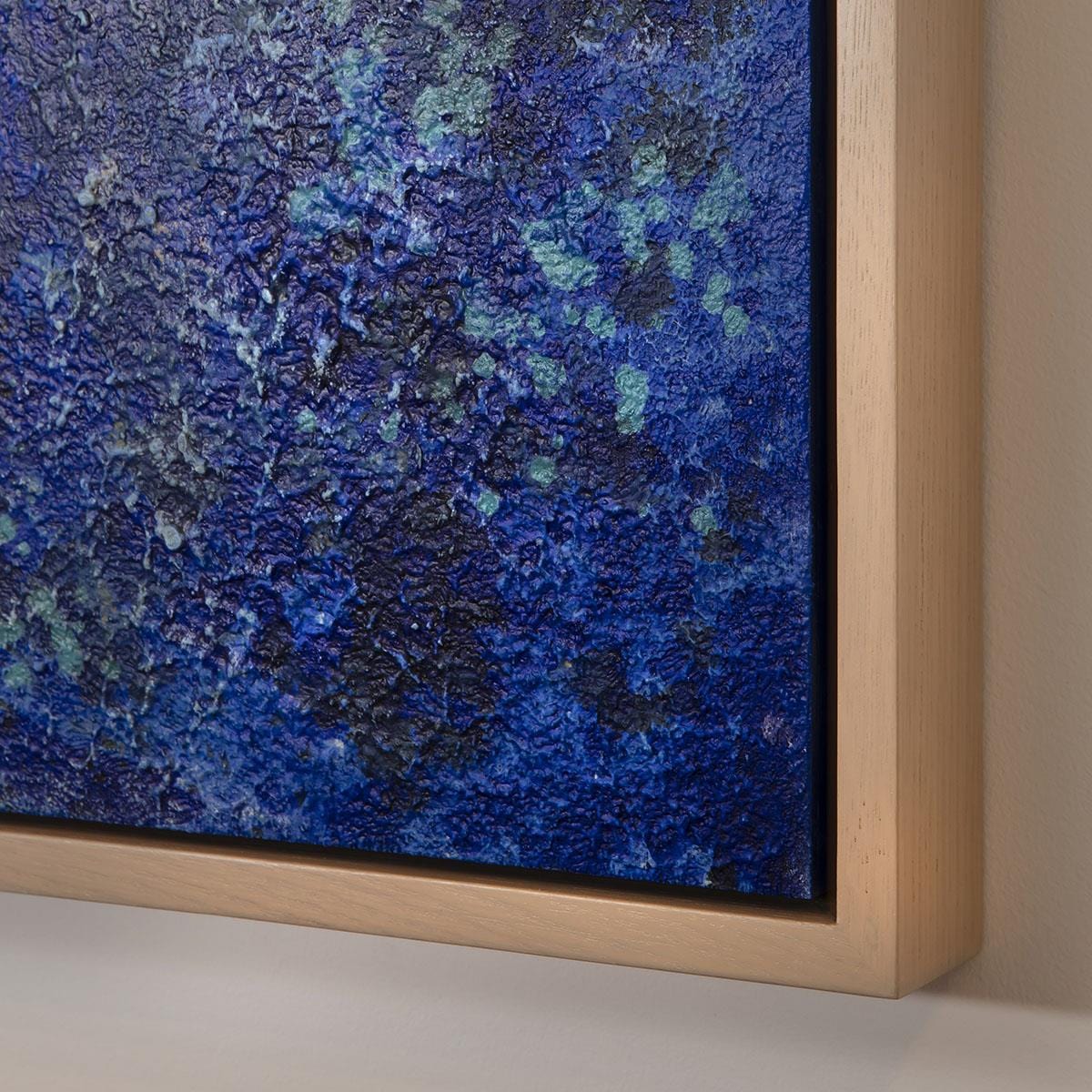 Abstract Framed Wall Artwork Blue & White 60x90cm