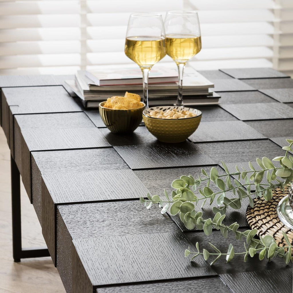 Hickson Modern Wooden Coffee Table Black 165x75cm