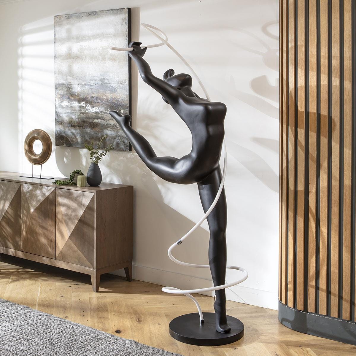Sculpt Dancer Black Resin Standing LED Floor Lamp 100x185cm