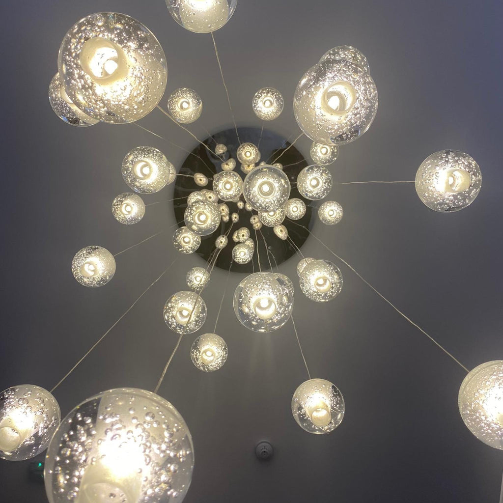 Modern Cluster Chandelier Ceiling Light - Large Glass Chrome Kitchen Hall Way Light