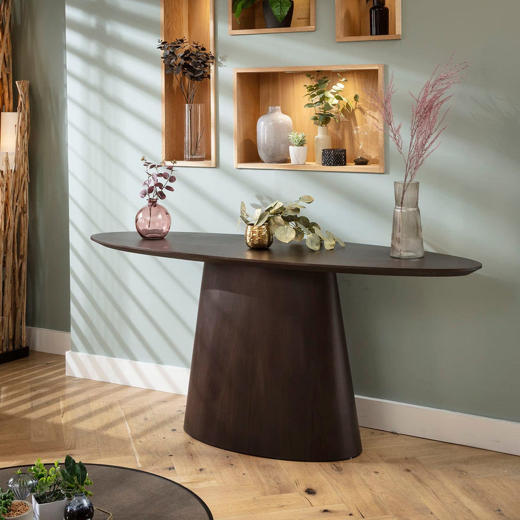 Madison Modern Hallway Console Table Grey Walnut 180x55cm