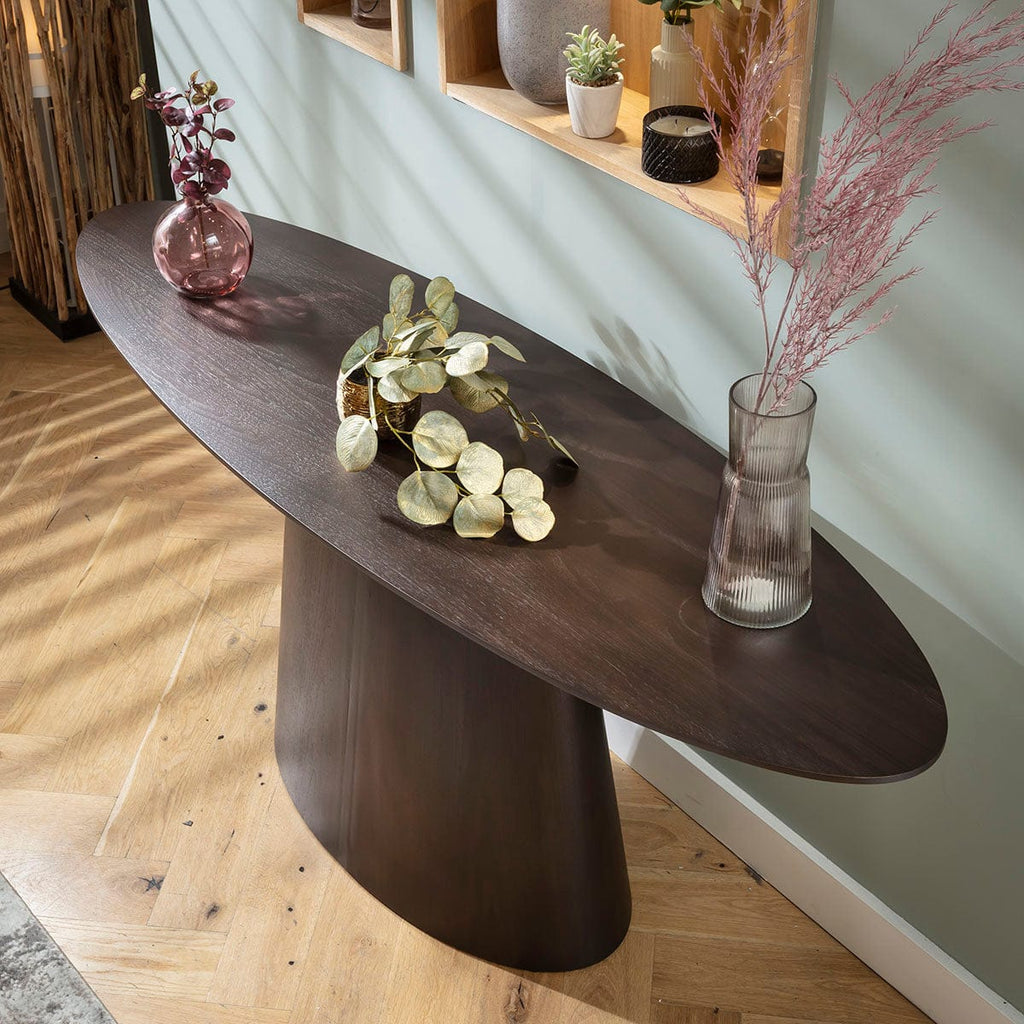 Madison Modern Hallway Console Table Grey Walnut 180x55cm