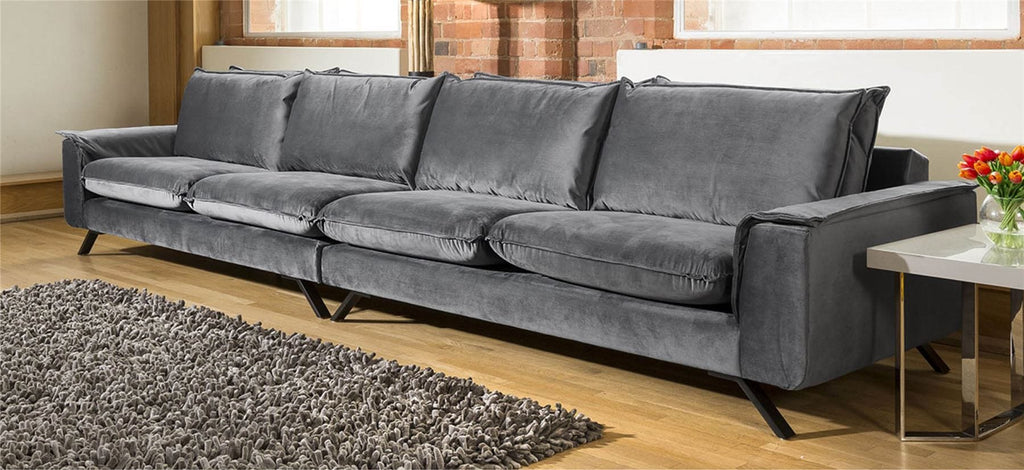 Ellie Range Extra Large 4 Seater Modular Straight Sofa Many Fabrics 4.1m