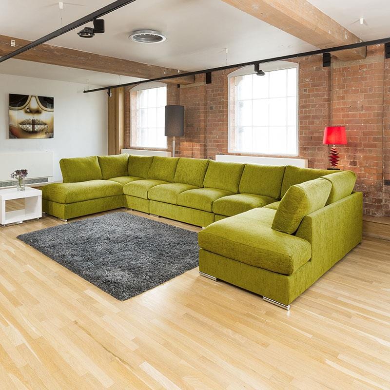 Modern Extra Wide Sofa Set Settee Corner Group U Shape Grey 4.7x2.1m