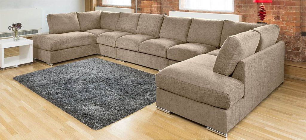 Modern Extra Wide Sofa Set Settee Corner Group U Shape Grey 4.7x2.1m