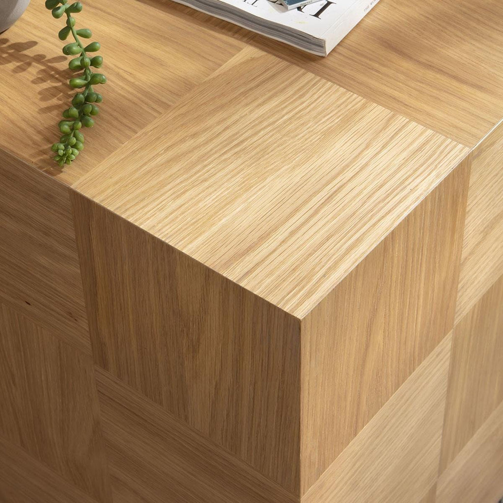 Vic Wooden Square Bedside Side Table 55x55cm