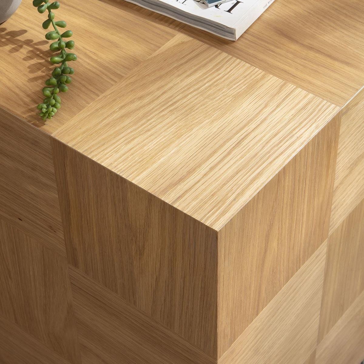 Vic Wooden Square Bedside Side Table 55x55cm