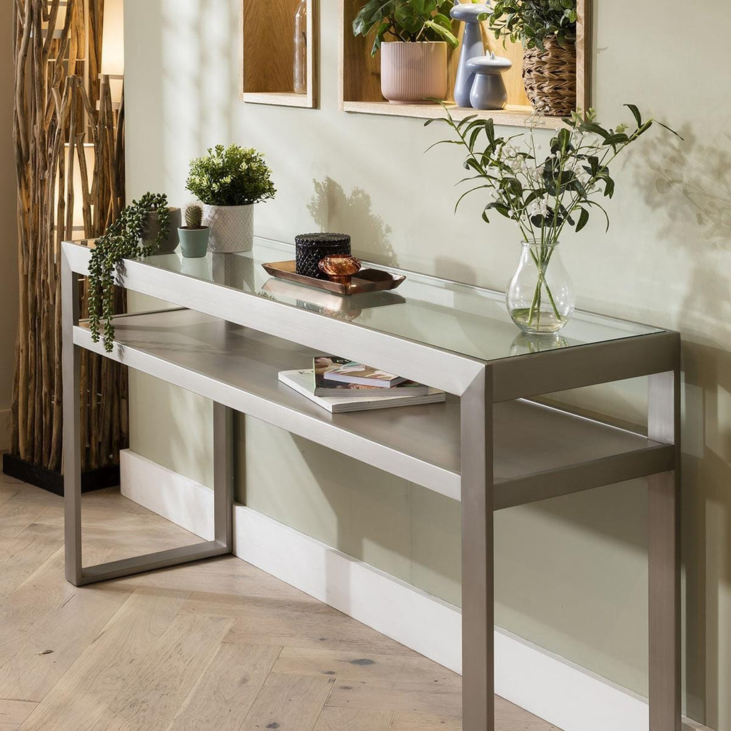 Jade Sofa Hallway Console Table Taupe 150cm