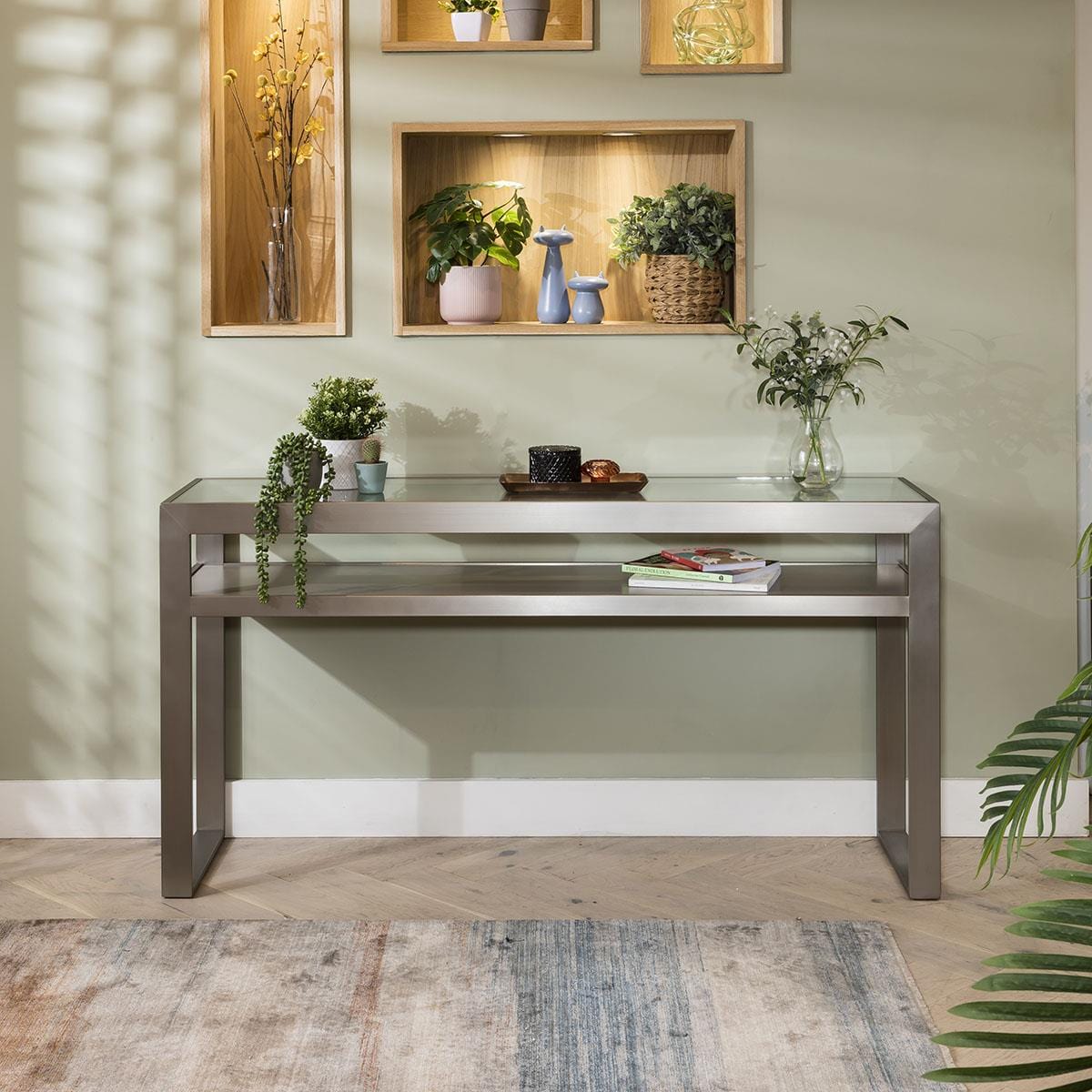 Jade Sofa Hallway Console Table Taupe 150cm