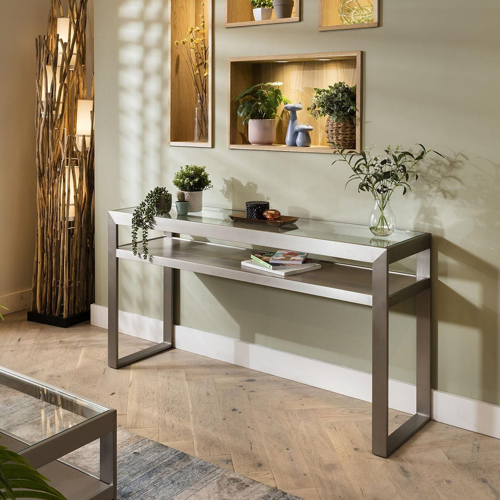 Jade Sofa Hallway Console Table Taupe 150cm