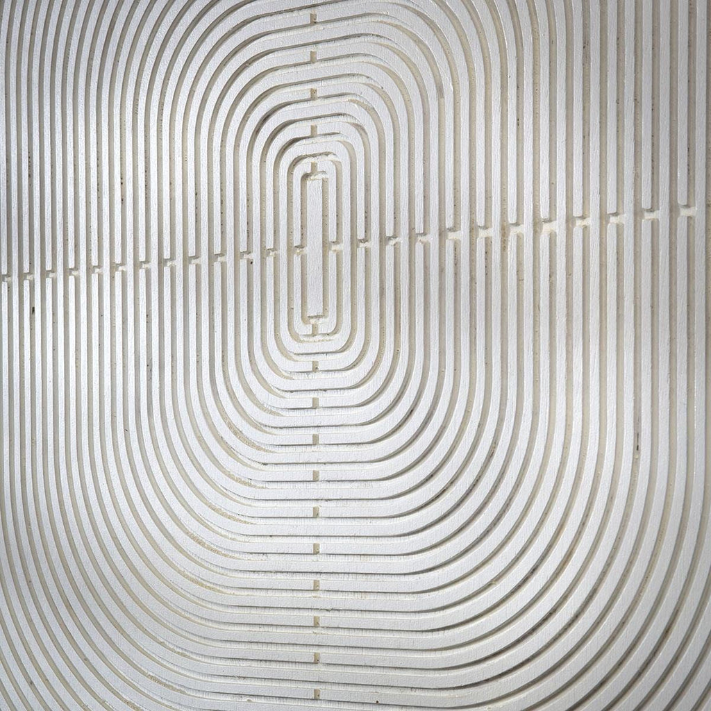 Hand-Carved Framed Wall Artwork White 60x70cm