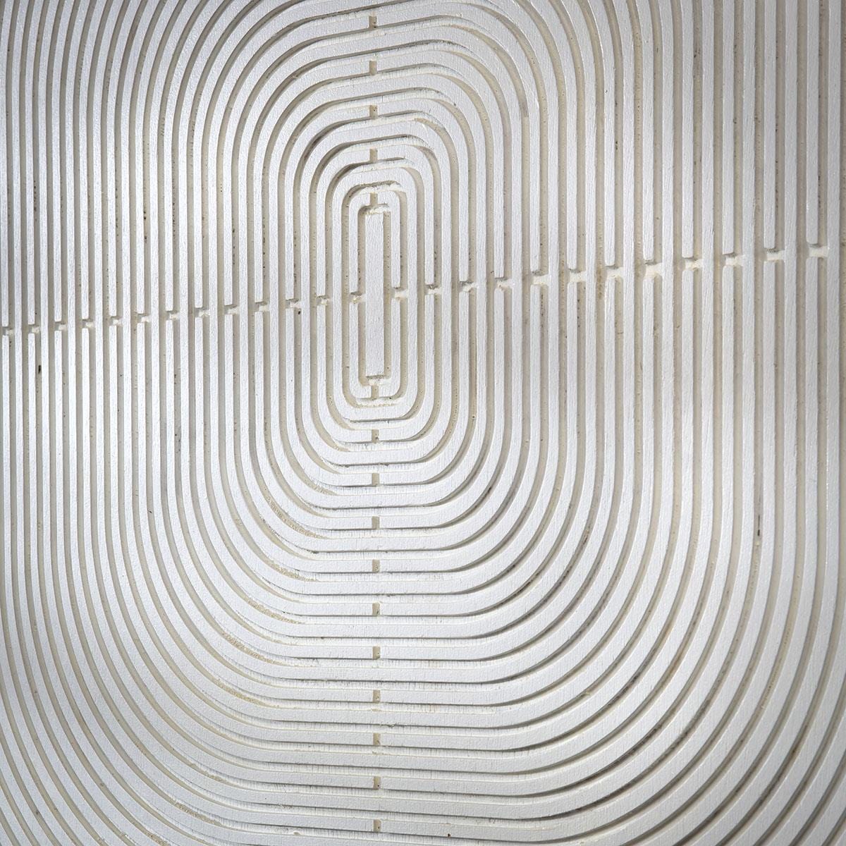 Hand-Carved Framed Wall Artwork White 60x70cm