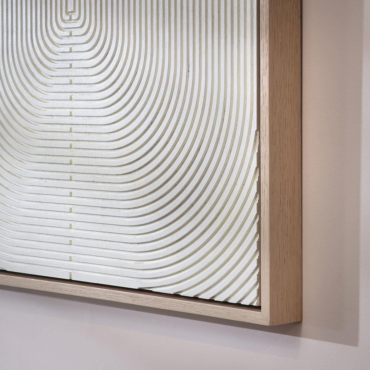 Hand-Carved Framed Wall Artwork White 60x70cm