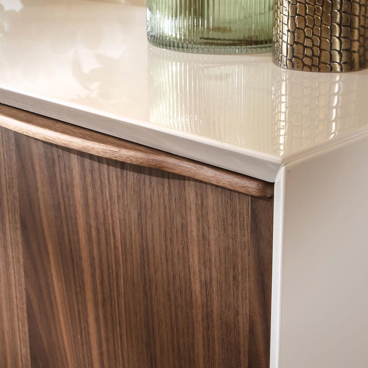 Sito Walnut & Gloss White Sideboard Buffet 180cm