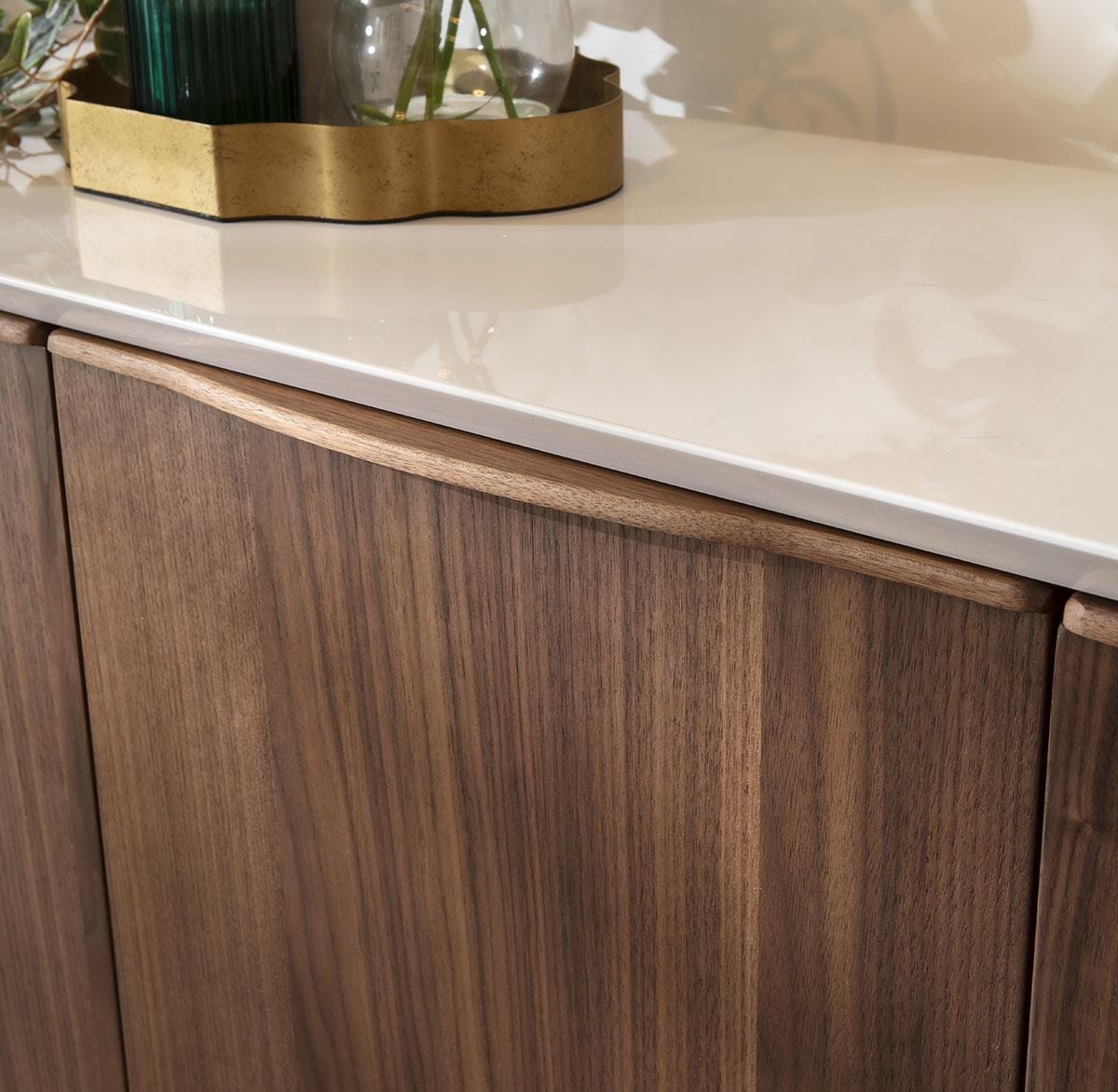 Sito Walnut & Gloss White Sideboard Buffet 180cm