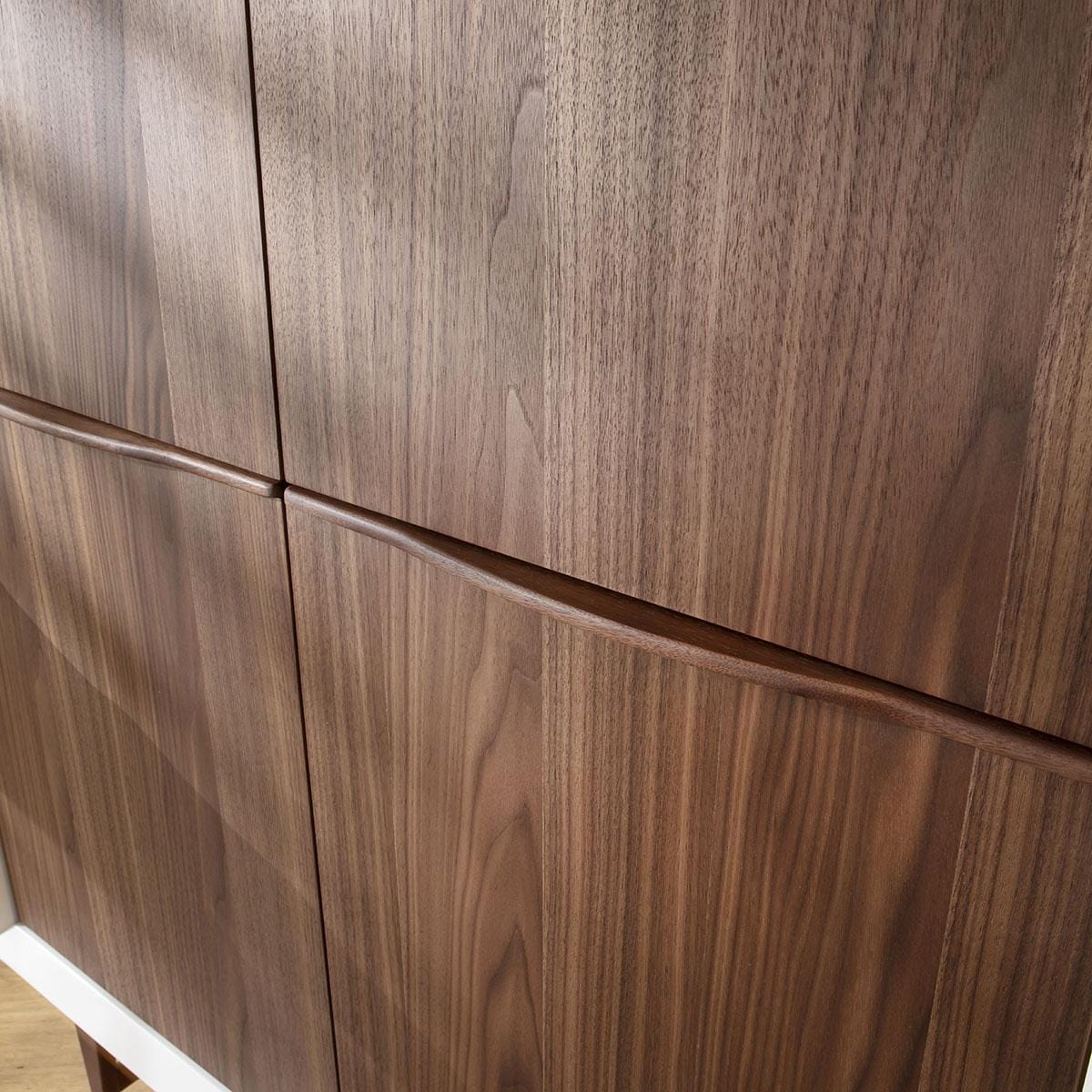 Sito Walnut & Gloss White Tall Sideboard Cabinet 100x140cm