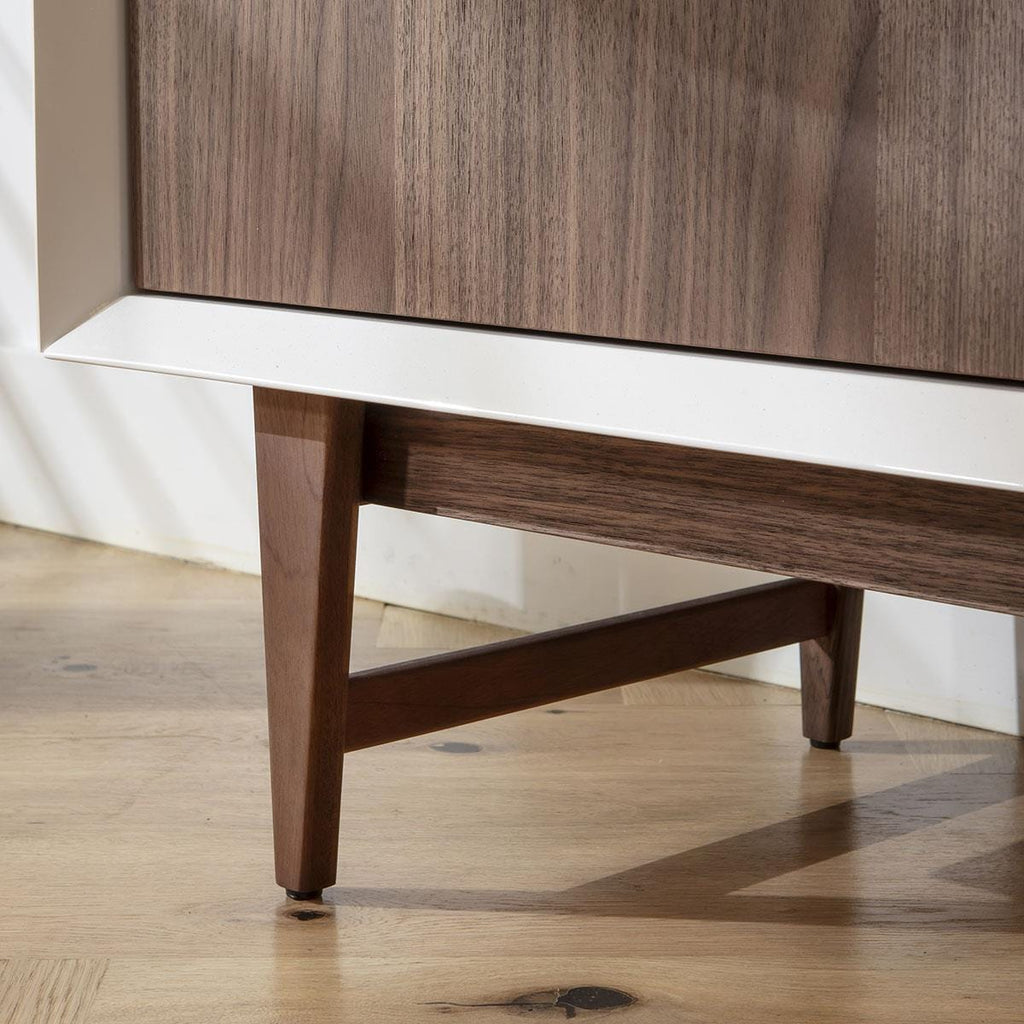 Sito Walnut & Gloss White Tall Sideboard Cabinet 100x140cm