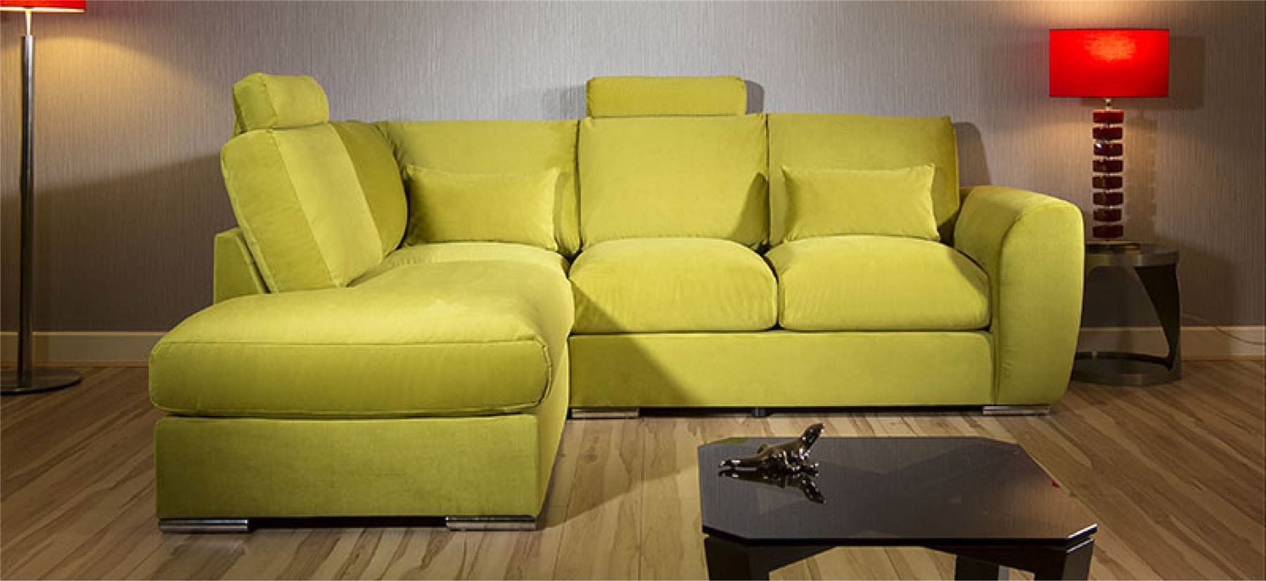 Modern L Shape Sofa Set Settee Corner Group 265x210cm Grey Fabric L