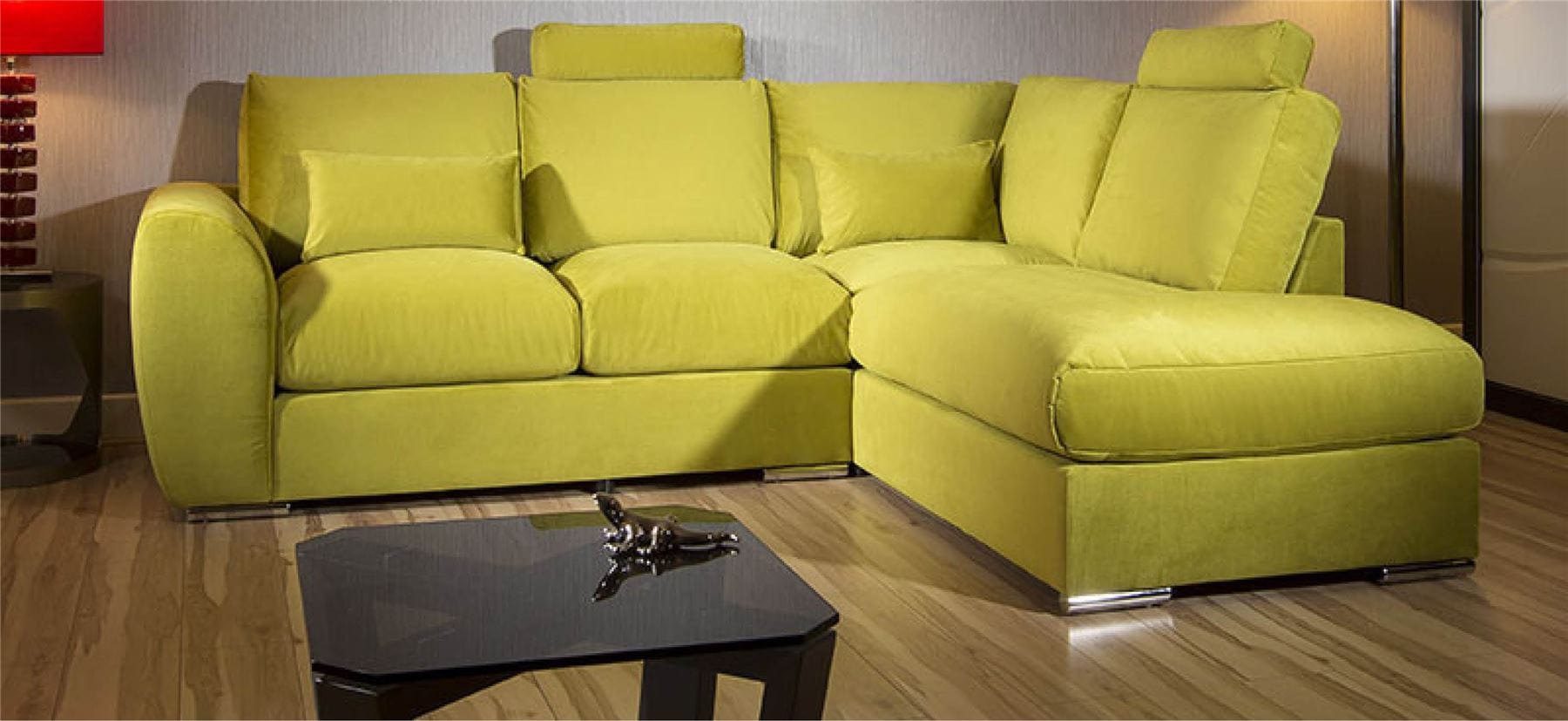 Modern L Shape Sofa Set Settee Corner Group 265x210cm Grey Fabric R