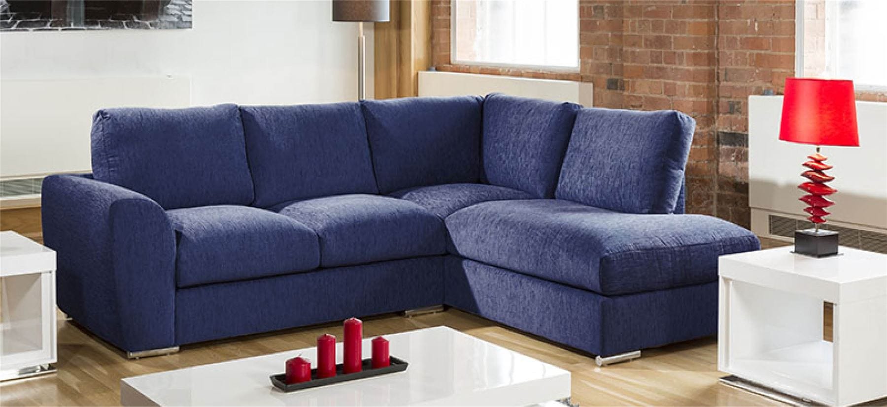 Modern L Shape Sofa Set Settee Corner Group 265x210cm Grey Fabric R