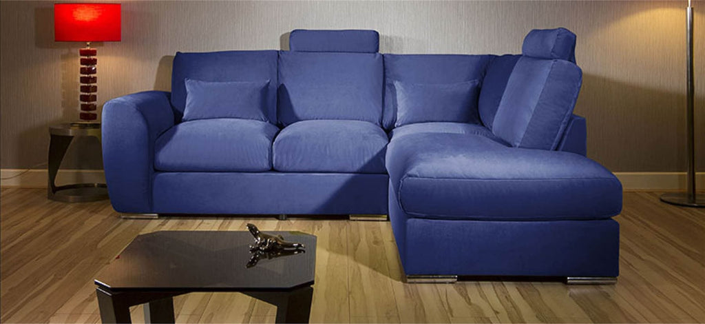 Modern L Shape Sofa Set Settee Corner Group 265x210cm Grey Fabric R