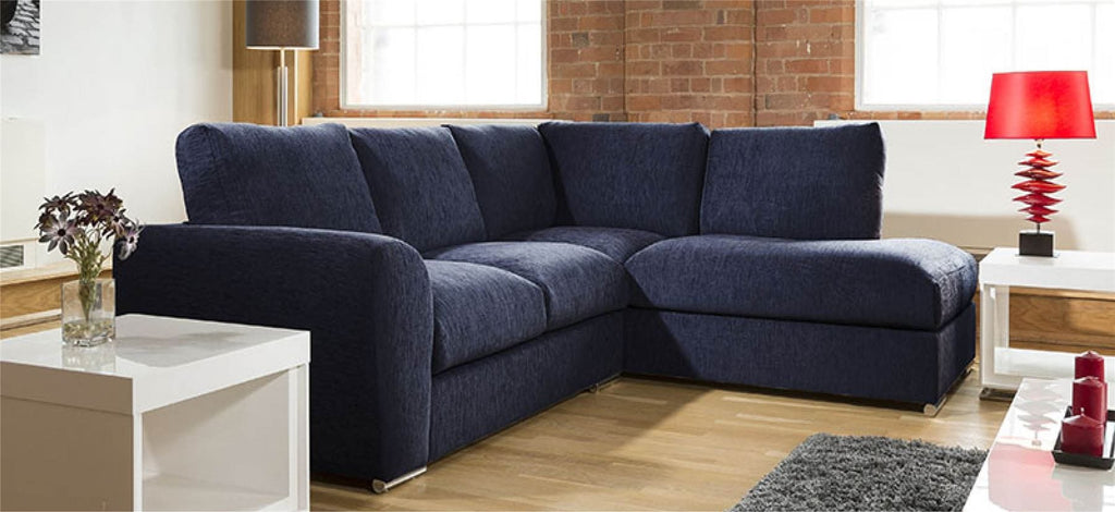 Modern L Shape Sofa Set Settee Corner Group 265x210cm Grey Fabric R