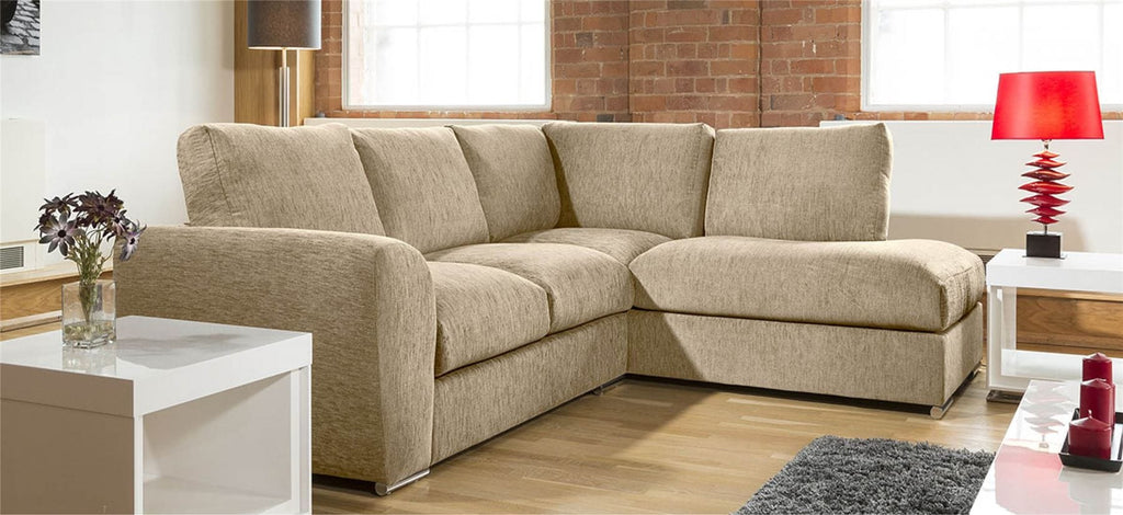 Modern L Shape Sofa Set Settee Corner Group 265x210cm Grey Fabric R