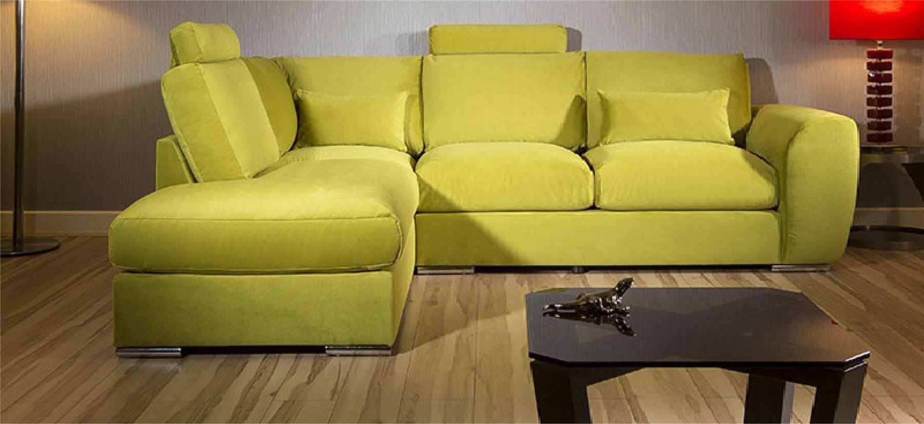 Modern L Shape Sofa Set Settee Corner Group 305x210cm Grey Fabric L