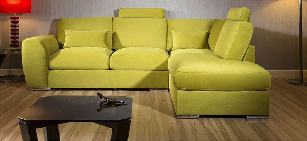 Modern L Shape Sofa Set Settee Corner Group 305x210cm Grey Fabric R