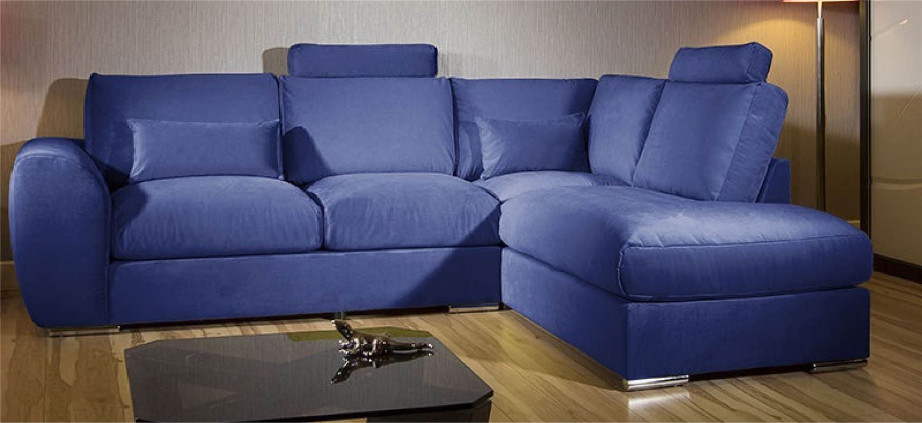 Modern L Shape Sofa Set Settee Corner Group 305x210cm Grey Fabric R