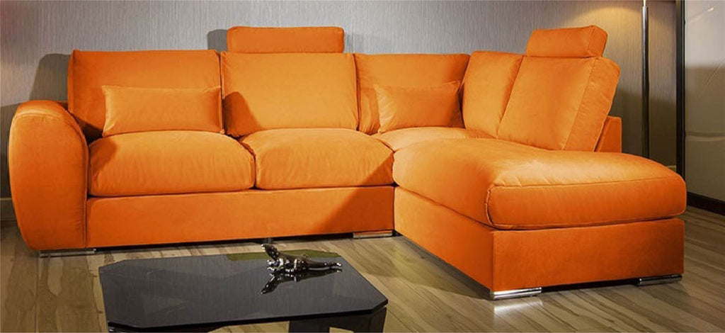 Modern L Shape Sofa Set Settee Corner Group 305x210cm Grey Fabric R