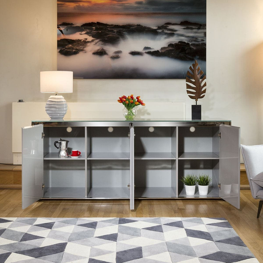 Sophie 4-Door Sideboard Cabinet 200cm Grey