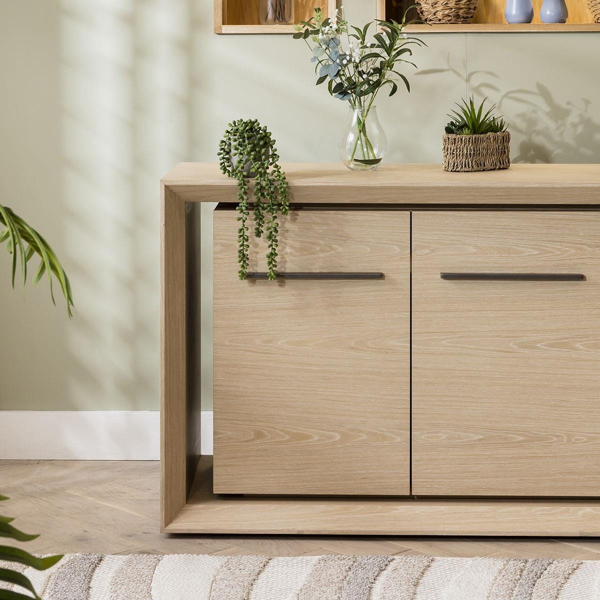 Boston 4-Door Sideboard Cabinet Natural Oak