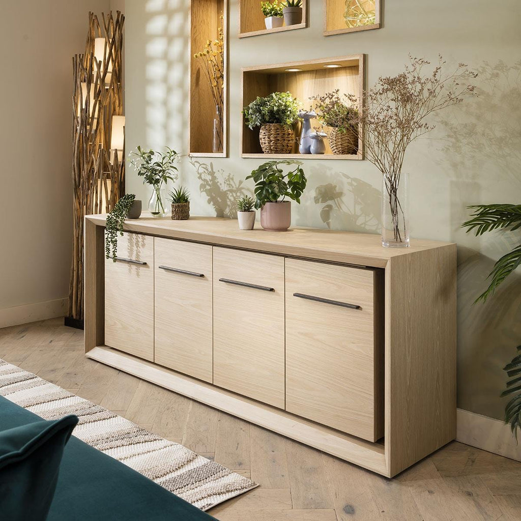 Boston 4-Door Sideboard Cabinet Natural Oak