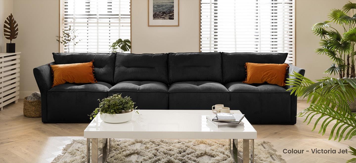 Quatropi 4 Seater Modular Sofa - Straight, Salsa 348x97cm
