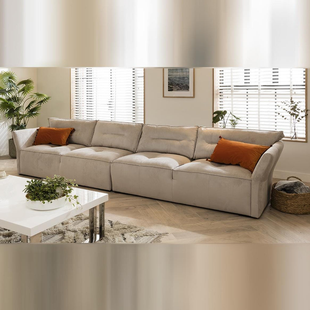 Quatropi 6 Seater Modular Sofa - Straight, Salsa 420x97cm